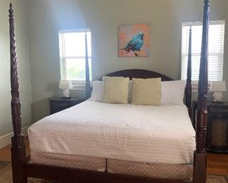 lot 9- King size bed (headboard, rails, footboard AND mattress) $350 