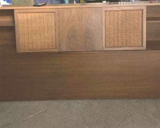 Mid Century Cane Front King Size Bed