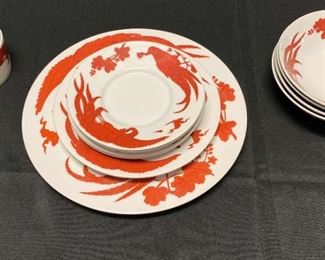 Red Peking Peacock by Neiman Marcus  Replacement Pieces