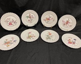 Set of 6 Haviland Limoges France Floral Torse White Swirl Plates