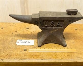 unmarked made in USA anvil, 56 1/2 lbs