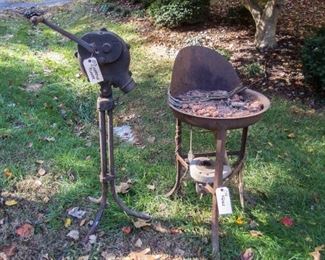 Champion hand cranked blower and forge