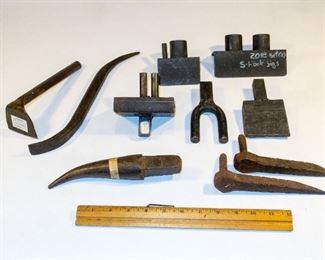 Anvil hardies, bending rigs and related items