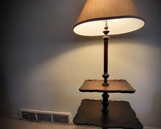 Vintage Mahogany Floor Lamp Table $95 or bid #27