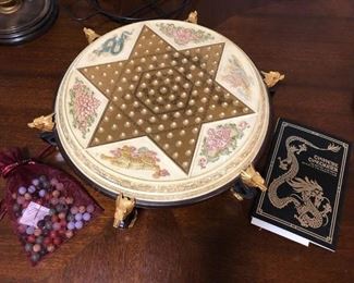 Franklin Mint Chinese checker set with semi-precious stone marbles
