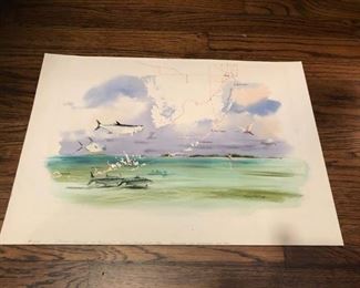 Millard Wells original watercolor