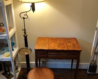 Italian Inlaid vanity lift top table