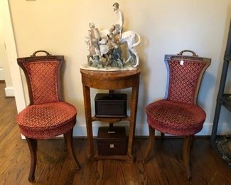 Baker Burl Walnut empire claw feet table