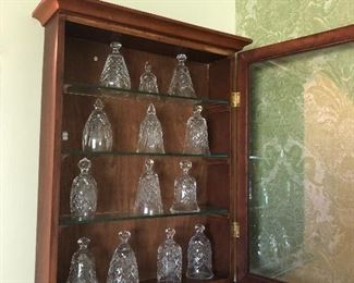 Waterford Crystal bells in display case