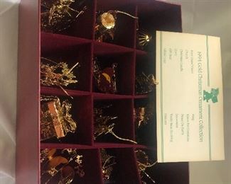 Full year set of The Danbury Mint Gold Collection Christmas Ornaments- must see in person! 
