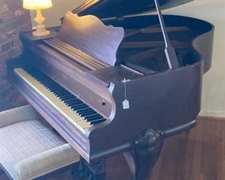 Baby grand - serial indicates made in 1919 - Mahogany case - Brambach  made in NYC.