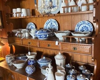 Walnut hutch - early 20th C with lots to display