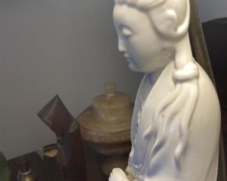 One of a pair of Chinese porcelain figures