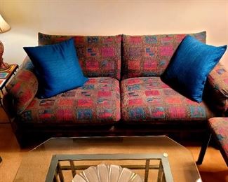 Cool fabric small sofa, with matching chairs