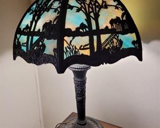1920's slag glass lamp