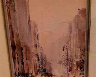 original watercolor cityscape