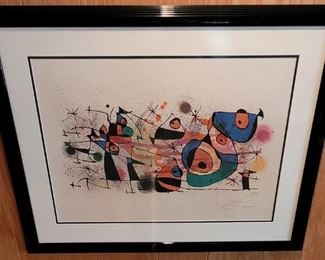Pencil signed Joan Miro lithograph