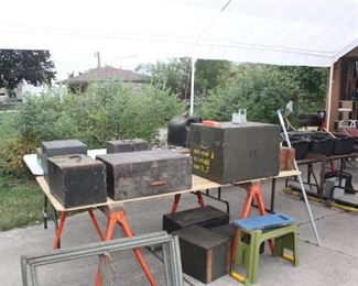 Wood Toolboxes and Military Field Desk