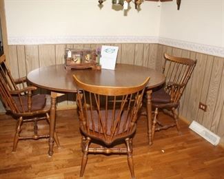 Wood Kitchen Table w/ 3 Chairs