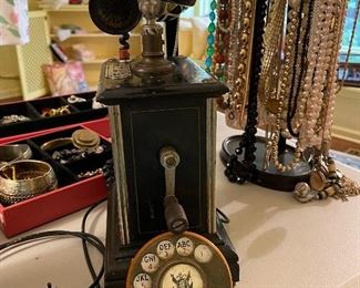 Detail on antique phone