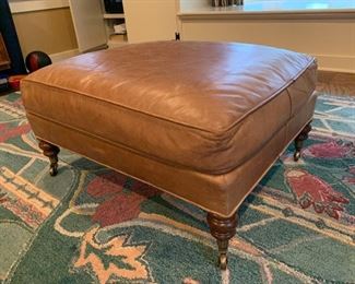 Leather ottoman