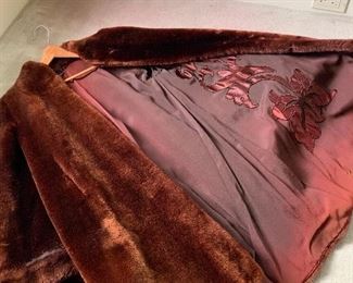 Mouton coat- wonderful lining. 