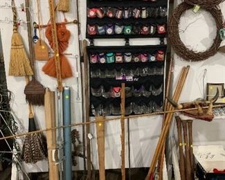 Stampin Up punches organized in 2 hanging holders. At least 45 assorted punches. On clearance for $35.00. Less than $1 per stamp. 
