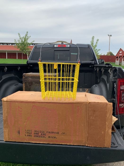 Egg baskets from the Lake Odessa Produce Co.  Also large crates are available from this business that went out in the 1970’s. 