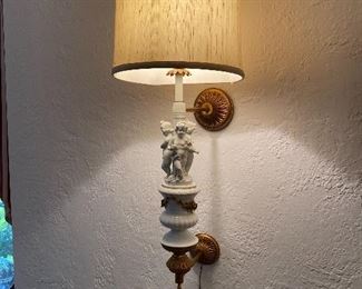 Cherub wall sconce lamp