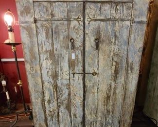 Repurposed, Distressed Wood Jelly / Storage Cabinet