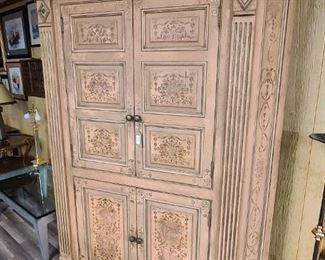 Hand Made / Painted Corner Cupboard / TV Stand