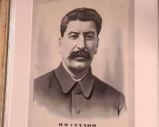 Original Silk Portrait of Stalin dated 1937