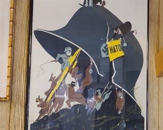 Original 1960 Soviet Union Propaganda Poster / Anti Nazi 