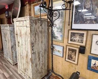 Hand Forged Wrought Iron Floor Candelabra  