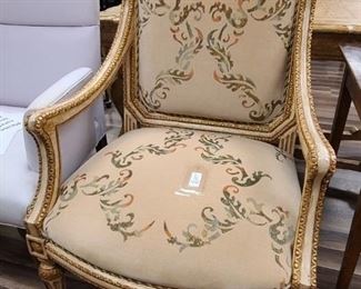 French Louis XVI Style Gilded Armchair 