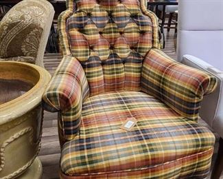 French Louis XVI Regency Style Upholstered Chair