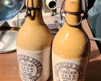 1 of 2 Vintage Ohio Ginger Beer Co. Toledo Ohio Crocks with lids