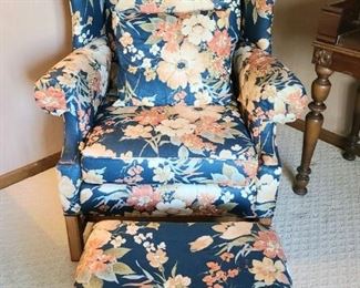 1 of 3 Arm Chair & Foot Stool by North Hickory Furniture Co. (1 of 2 chairs)