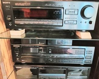 1 of 3 Sony Audio/Video Control Center, Multiple Compact Disc Player and Kenwood Cassette Player and 