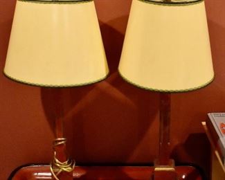 Pair of painted lamps