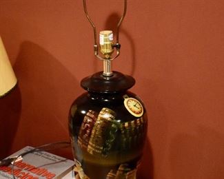 Lamp painted with books