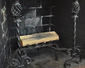 Wrought iron andirons