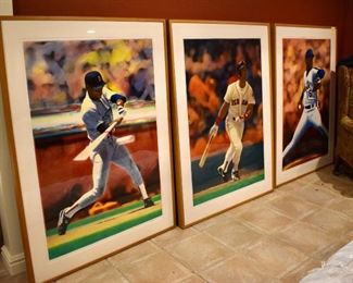 Jeffrey Rubin large scale baseball artwork. (Each 43" x 59")