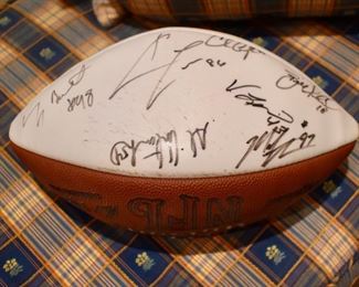 Ca. 1990's Patriots autographed football