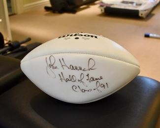 John Hannah autographed football