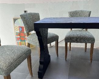 Chairs 6 250 each trestle table $1000 solid wood Ebonized