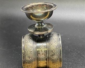 Antique Engraved Napkin Ring Salt Cellar