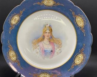 Sevres Hand Painted Princess Woman Portrait Plate