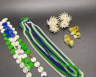 Vintage Plastic Enamel Jewelry Lot