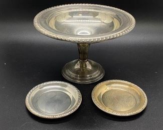 Weighted Gorham Sterling Silver Compote Coaster Tea Bag Lemon Plates